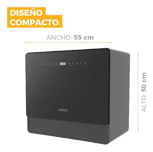 Lavavajillas Atma 5 Cubiertos Llj05 Sobremesada Negro