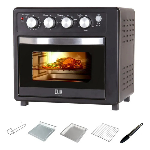 Freidora De Aire Horno Gadnic Panel Digital Temporizador 19l Multifuncion Con 7 Modos De Coccion Color Plateado