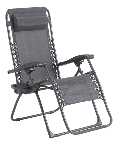 Set Reposera X2 Premium Home Gravedad Cero Caño Gris Gris