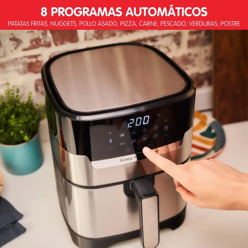 Freidora De Aire Moulinex Easy Fry & Grill 4,6l 8 Programas Color Gris 1500w