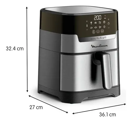 Freidora De Aire Moulinex Easy Fry & Grill 4,6l 8 Programas Color Gris 1500w