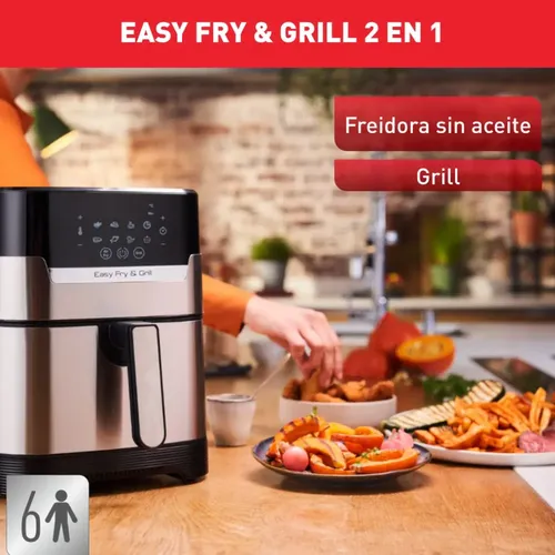 Freidora De Aire Moulinex Easy Fry & Grill 4,6l 8 Programas Color Gris 1500w