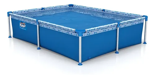 Pileta Estructural Rectangular Pelopincho 1020 Con Capacidad De 1000 Litros 1.85x1.45 M Azul Mosaico