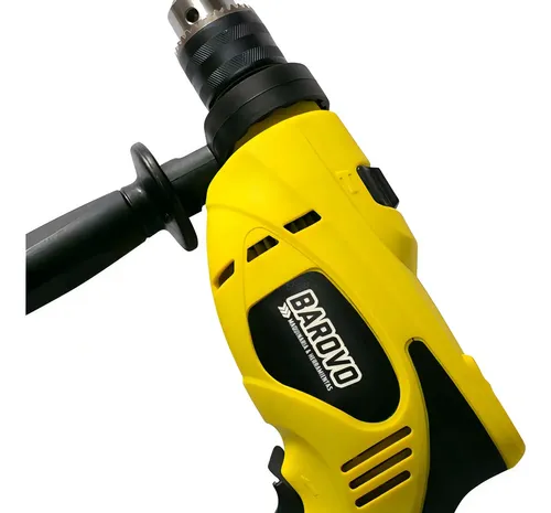 Taladro Percutor Atornillador 13mm 750w Mechas Puntas Maletin Barovo Amarillo