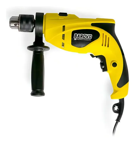 Taladro Percutor Atornillador 13mm 750w Mechas Puntas Maletin Barovo Amarillo