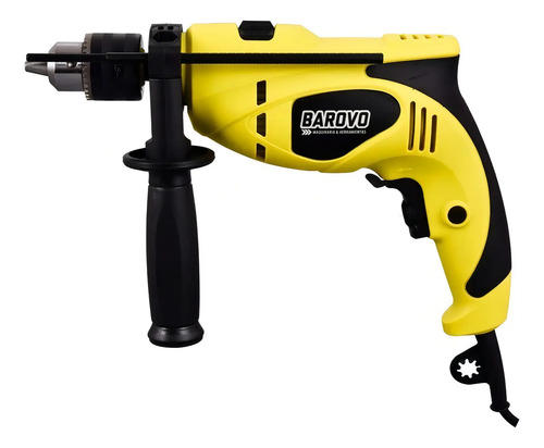 Taladro Percutor Atornillador 13mm 750w Mechas Puntas Maletin Barovo Amarillo