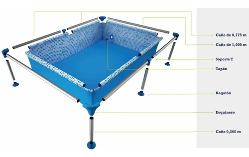 Pileta Pelopincho Mod.1010 500 Litros 107 X 155 X 30 Azul