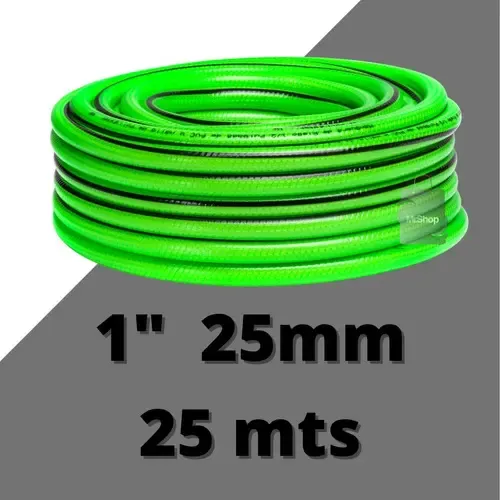 Manguera Riego 1 Rollo 25 Metros 3 Capas Kushiro Color Verde Lima