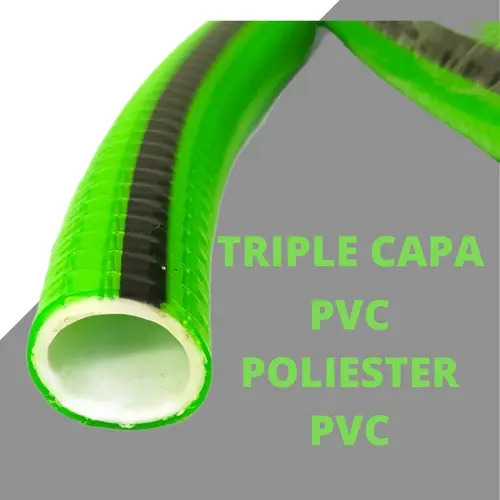 Manguera Riego 1 Rollo 25 Metros 3 Capas Kushiro Color Verde Lima