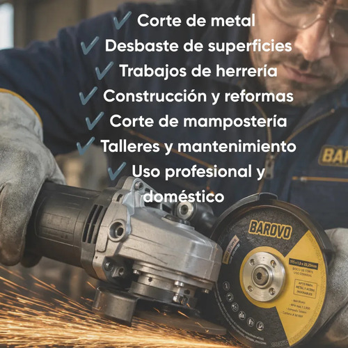 Amoladora Angular 4 1/2 750 Wts Barovo Aa75b Color Amarillo Frecuencia 50 Hz