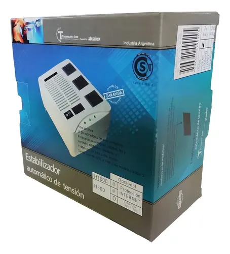 Estabilizador T-line H500@ 3 Tomas 500va Protege Dispositivos Gris