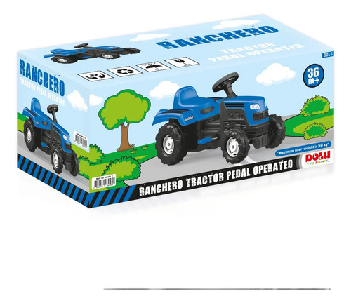 Tractor Pedal Azul Dolu Modelo Dl8045 Para Niños 2-4 Años 81x45x52 Cm