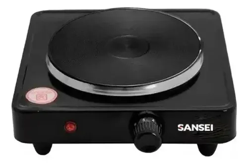 Anafe Sansei Ansn1cbp 1h 1000w Encendido Manual Negra