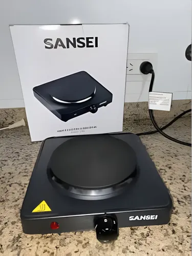 Anafe Sansei Ansn1cbp 1h 1000w Encendido Manual Negra