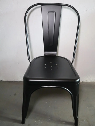 Silla Tolix Negra Chapa Desarmable Apilable Chapa Negro Negro