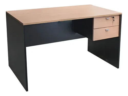 Escritorio De Oficina Platinum Haya Negro 2 Cajones Haya/negro