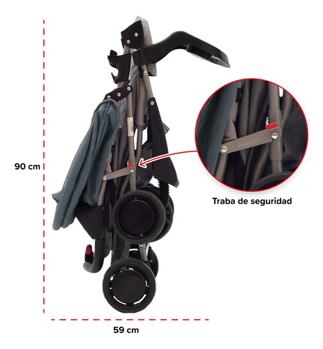 Cochecito Con Huevito - Travel System Eos 1337 - Bebesit Color Gris Oscuro Chasis Negro