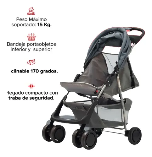 Cochecito Con Huevito - Travel System Eos 1337 - Bebesit Color Gris Oscuro Chasis Negro