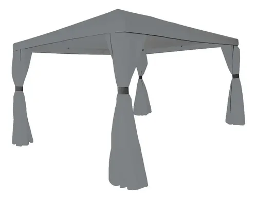 Pérgola 4x3 Moderna Metálica Para Jardín Terraza Color Gris Gris