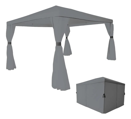 Pérgola 4x3 Moderna Metálica Para Jardín Terraza Color Gris Gris