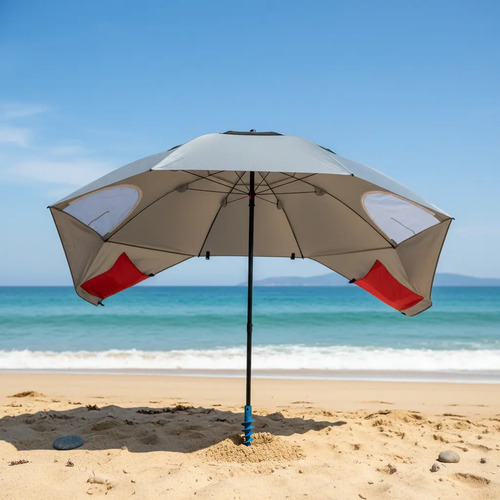 Sombrilla Carpa Playera Rojo Reforzada 2 M Rojo Lisa