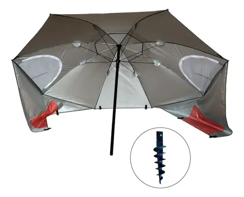 Sombrilla Carpa Playera Rojo Reforzada 2 M Rojo Lisa
