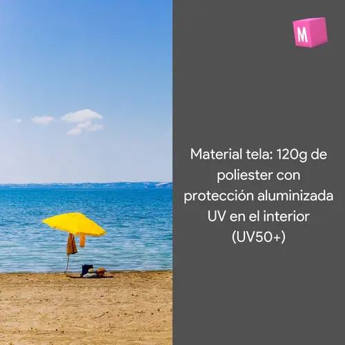 Sombrilla Plegable Para Playa Con Protección Uv Y Funda Amarillo