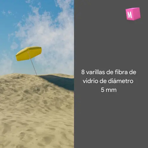 Sombrilla Plegable Para Playa Con Protección Uv Y Funda Amarillo