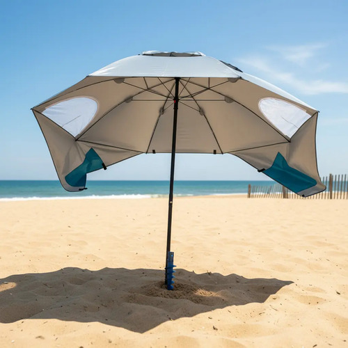 Sombrilla Carpa Playera Azul Reforzada 2 M Azul Lisa