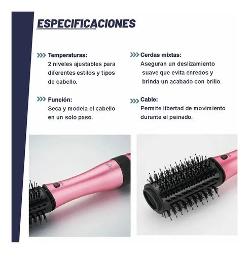 Cepillo Eléctrico Seca Modela 2 Temperaturas + Rosa