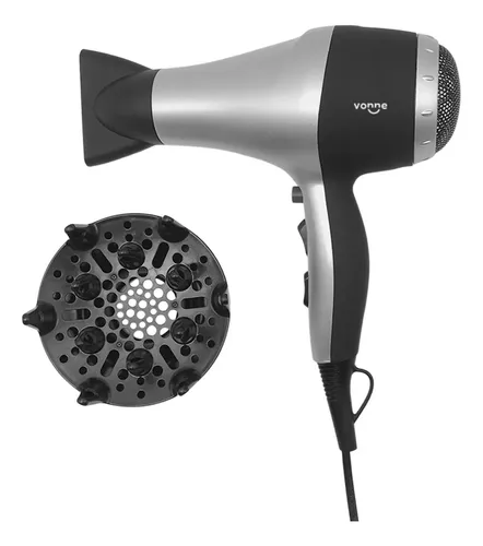 Secador De Pelo 2000 W Vonne Gris 2 Velocidades