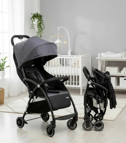 Cochecito Compacto Foldy Bebesit Gris Negro