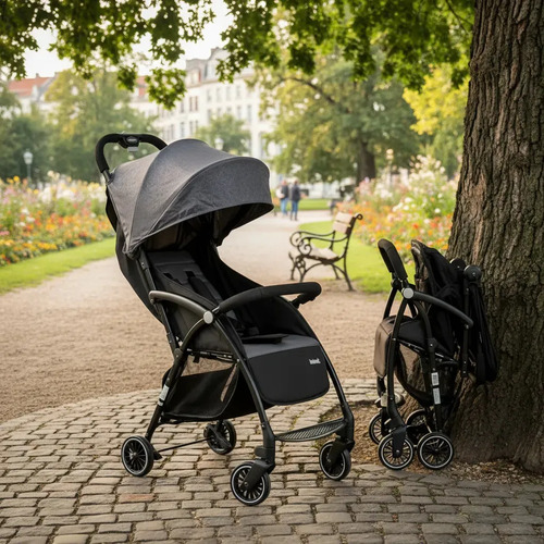 Cochecito Compacto Foldy Bebesit Gris Negro