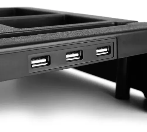Base Ergonomica Escritorio One Box Ob-susb Organizador Usb Color Negro