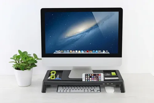 Base Ergonomica Escritorio One Box Ob-susb Organizador Usb Color Negro