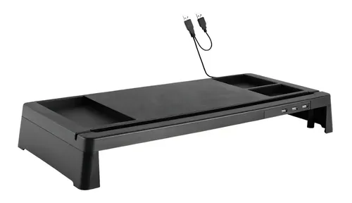 Base Ergonomica Escritorio One Box Ob-susb Organizador Usb Color Negro