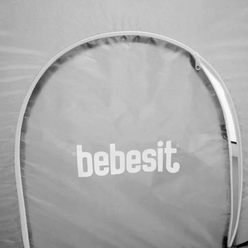 Corralito Para Ñinos Bebesit Gris Plegable Hexagonal Gris Liso
