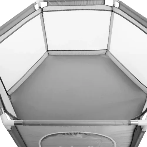 Corralito Para Ñinos Bebesit Gris Plegable Hexagonal Gris Liso