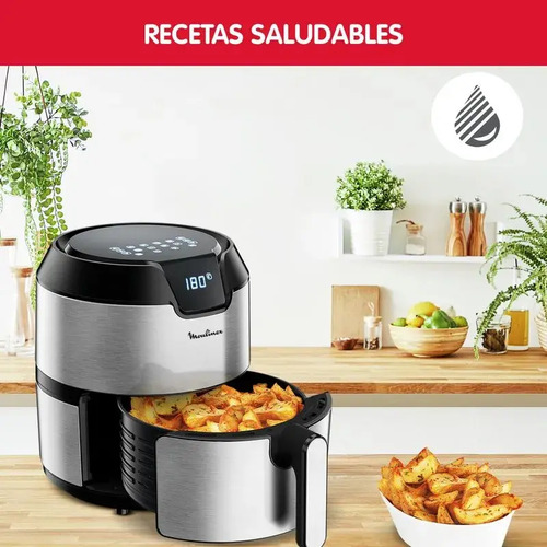 Freidora De Aire Moulinex Fry Deluxe 4.2 Litros Inoxidable Plateado