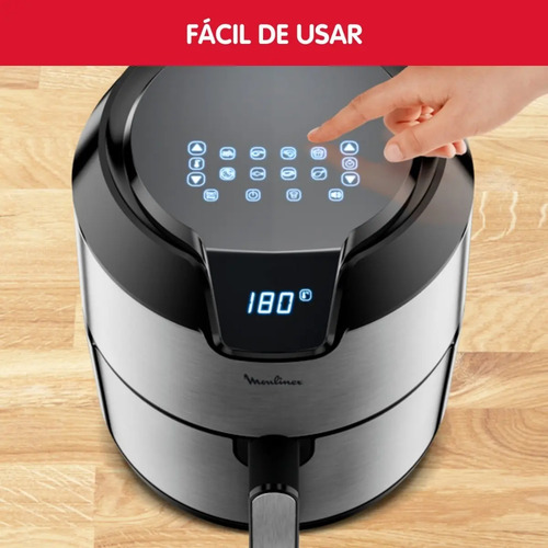 Freidora De Aire Moulinex Fry Deluxe 4.2 Litros Inoxidable Plateado