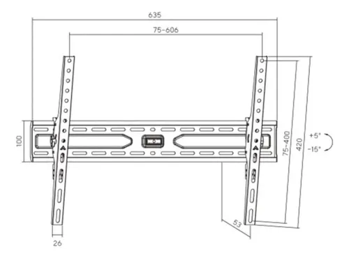 Soporte Fijo Tv Onebox Inclinable 37  A 86  Ob-i37 Negro