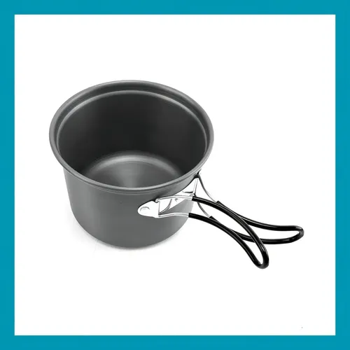 Marmita Camping 5 Piezas Kushiro Alumunio Anodizado Olla Cacerola Color Gris Oscuro