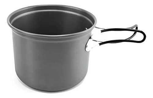Marmita Camping 5 Piezas Kushiro Alumunio Anodizado Olla Cacerola Color Gris Oscuro