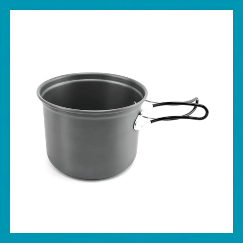 Marmita Camping 5 Piezas Kushiro Alumunio Anodizado Olla Cacerola Color Gris Oscuro