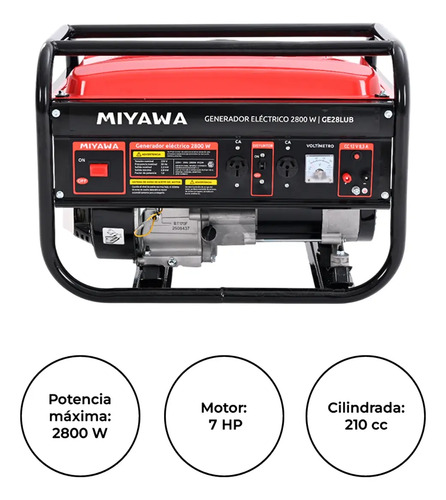Grupo Electrogeno Generador Miyawa 2800w Monofasico 210 Cc
