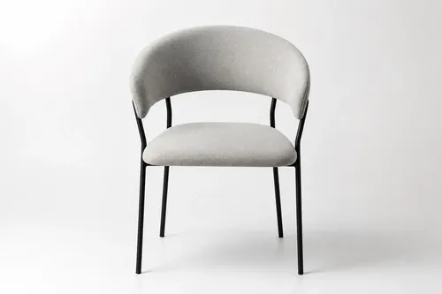 Set X4 Silla Sillon Comedor Lali Tapizado Aterciopelado Aterciopelado Negro Gris