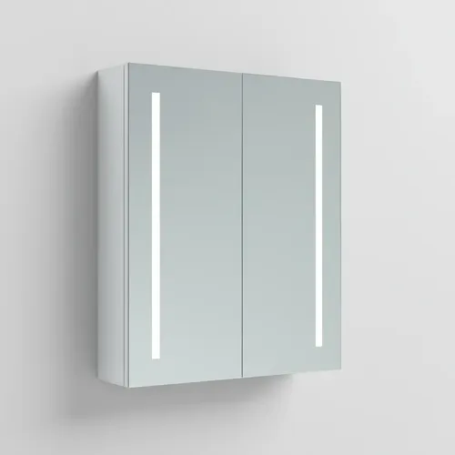 Botiquín Para Baño De Aluminio Con Espejo Y Sensor Led Gloa Plateado