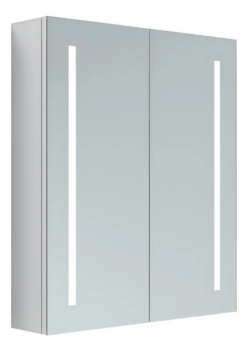 Botiquín Para Baño De Aluminio Con Espejo Y Sensor Led Gloa Plateado