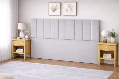 Respaldo De Cama Canelon King 200x120cm King-house Pana Gris