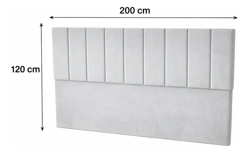 Respaldo De Cama Canelon King 200x120cm King-house Pana Gris